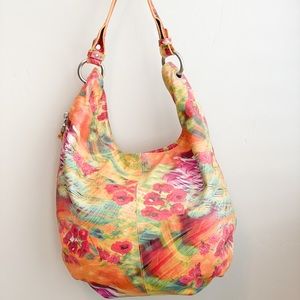 HOBO leather floral hobo-style bag, excellent cond